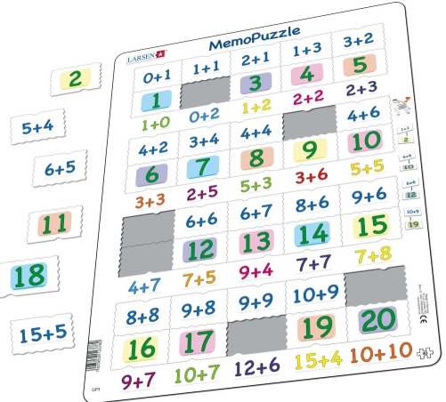 Мемопазл - Числа 0-20, 40 элементов  